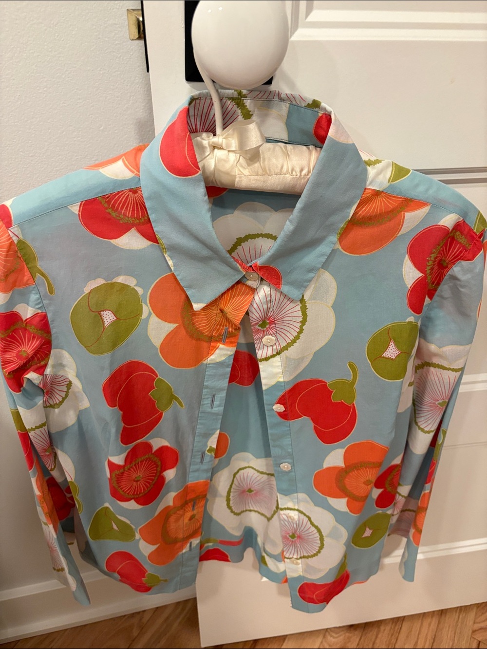 Anthropologie Odille Retro Floral Button-Up Top Blouse Size 2